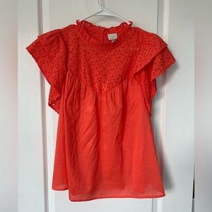 Target Brand a new day, bright orange short sleeve blouse Size M
